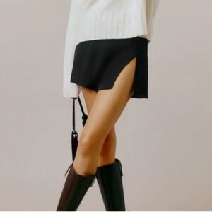 Reformation Margot Black Mini Skirt